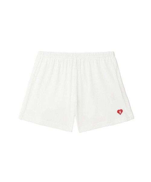 A BATHING APE（アベイシングエイプ）の「HEART BADGE POINTELLE SHORTS（その他パンツ・レディース・ブラック/ホワイト・SMALL/X-SMALL）」の2枚目の写真
