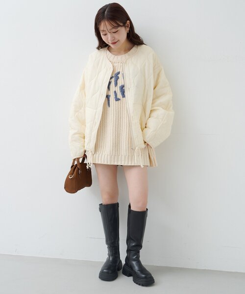 Kastane（カスタネ）の「ハンドステッチロゴニット（ニット/セーター・レディース・オフホワイト/アイボリー/レッド/ネイビー・FREE）」の12枚目の写真