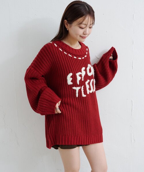 Kastane（カスタネ）の「ハンドステッチロゴニット（ニット/セーター・レディース・オフホワイト/アイボリー/レッド/ネイビー・FREE）」の16枚目の写真