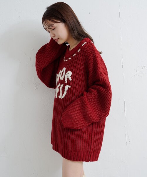 Kastane（カスタネ）の「ハンドステッチロゴニット（ニット/セーター・レディース・オフホワイト/アイボリー/レッド/ネイビー・FREE）」の17枚目の写真