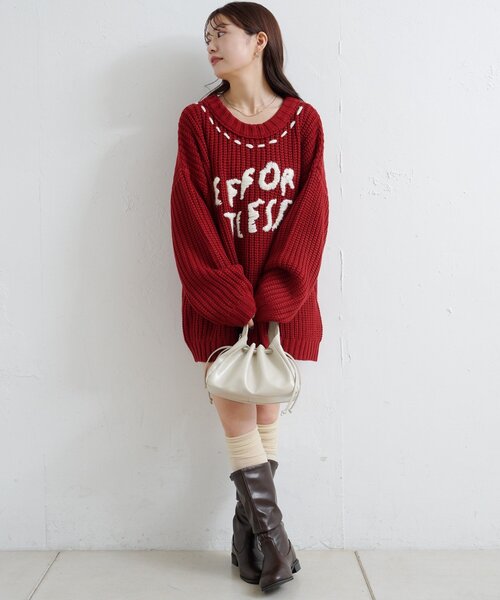 Kastane（カスタネ）の「ハンドステッチロゴニット（ニット/セーター・レディース・オフホワイト/アイボリー/レッド/ネイビー・FREE）」の18枚目の写真