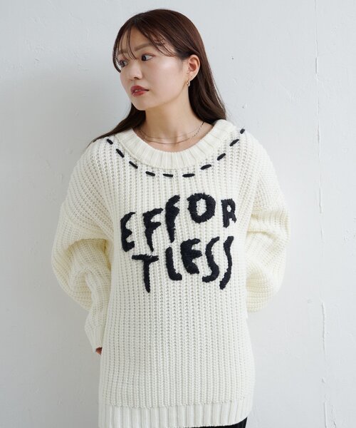 Kastane（カスタネ）の「ハンドステッチロゴニット（ニット/セーター・レディース・オフホワイト/アイボリー/レッド/ネイビー・FREE）」の22枚目の写真