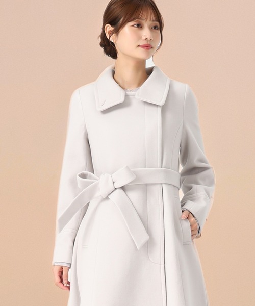 セール】2025秋冬新作 ブローチ付きスタンドカラー3wayコート