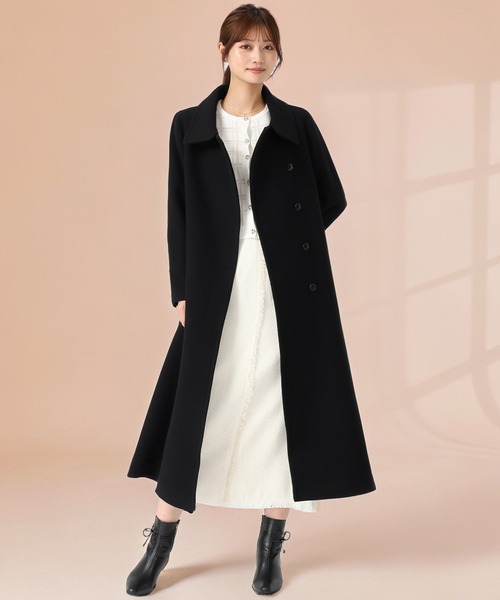 セール】2025秋冬新作 ブローチ付きスタンドカラー3wayコート