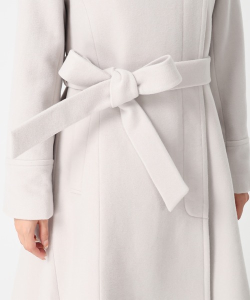 セール】2025秋冬新作 ブローチ付きスタンドカラー3wayコート