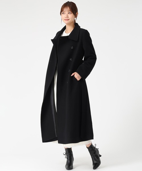 セール】2025秋冬新作 ブローチ付きスタンドカラー3wayコート