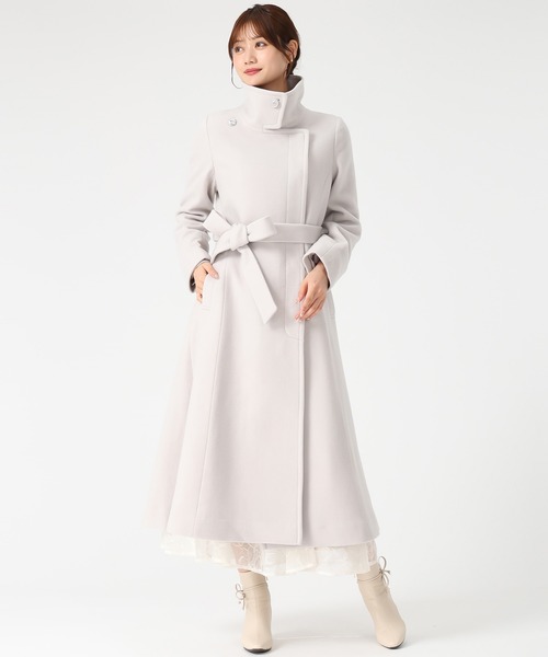 MISCH MASCH(ミッシュマッシュ)の「ブローチ付きスタンドカラー3wayコート(チェスターコート・レディース・ブラック/グレイッシュベージュ/ピンク/ライトグレー・S/M)」の14枚目の写真