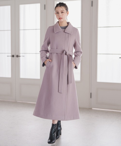 セール】2025秋冬新作 ブローチ付きスタンドカラー3wayコート