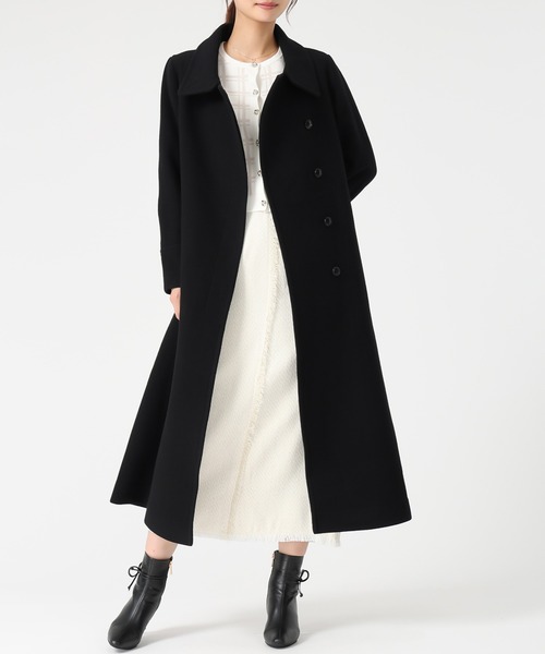 セール】2025秋冬新作 ブローチ付きスタンドカラー3wayコート
