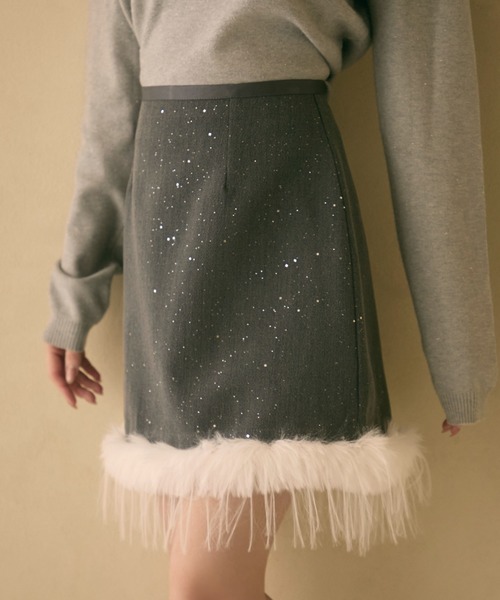 d.i.a. ラビットファー付き　スカート d.i.a - d.i.a. ラビットファー デニムスカートの通販 by nanapi