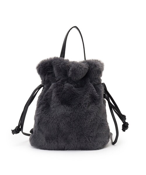 SHOO・LA・RUE（シューラルー）の「フェイクファー巾着ショルダーバッグ（ショルダーバッグ・レディース・ブラウン系その他/アイボリー系3/チャコールグレー/ダークブラウン系3・00）」の13枚目の写真