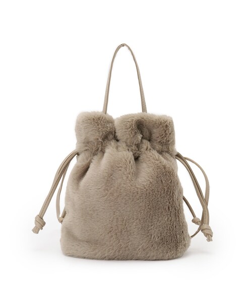 SHOO・LA・RUE（シューラルー）の「フェイクファー巾着ショルダーバッグ（ショルダーバッグ・レディース・ブラウン系その他/アイボリー系3/チャコールグレー/ダークブラウン系3・00）」の14枚目の写真