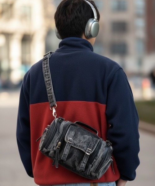 DEVICE デニム 4way ドラム ボディバッグ（バックパック/リュック