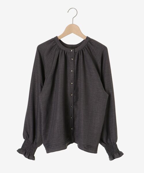 le.coeur blanc（ルクールブラン）の「ウールタッチ袖シャーリングブラウス（シャツ/ブラウス・レディース・ブラウン/チャコールグレー・38）」の13枚目の写真