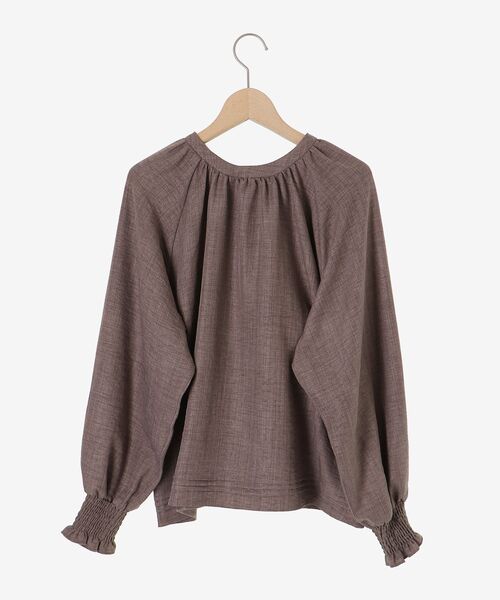 le.coeur blanc（ルクールブラン）の「ウールタッチ袖シャーリングブラウス（シャツ/ブラウス・レディース・ブラウン/チャコールグレー・38）」の8枚目の写真