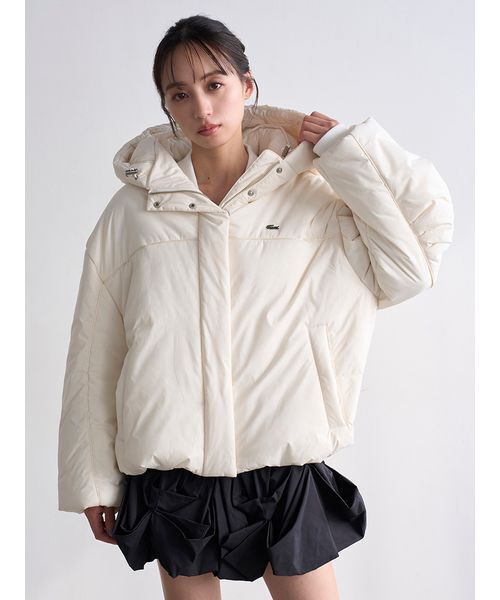 SNIDEL（スナイデル）の「LACOSTE/中綿ブルゾン（ダウンジャケット/コート・レディース・アイボリー/ブラック/ピンク・F）」の15枚目の写真