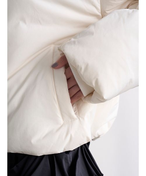 SNIDEL（スナイデル）の「LACOSTE/中綿ブルゾン（ダウンジャケット/コート・レディース・アイボリー/ブラック/ピンク・F）」の9枚目の写真