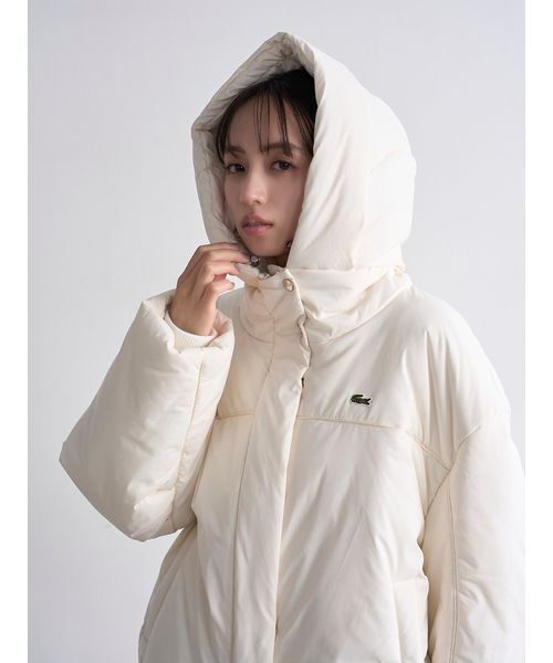 SNIDEL（スナイデル）の「LACOSTE/中綿ブルゾン（ダウンジャケット/コート・レディース・アイボリー/ブラック/ピンク・F）」の5枚目の写真