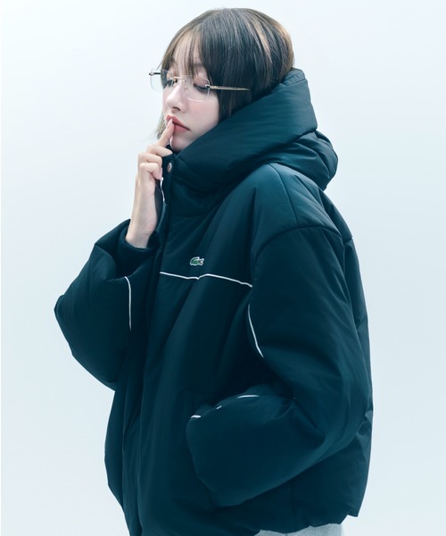 SNIDEL（スナイデル）の「LACOSTE/中綿ブルゾン（ダウンジャケット/コート・レディース・アイボリー/ブラック/ピンク・F）」の2枚目の写真