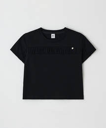 PENDANT CRINKLE CROP T SHIRT BLACK