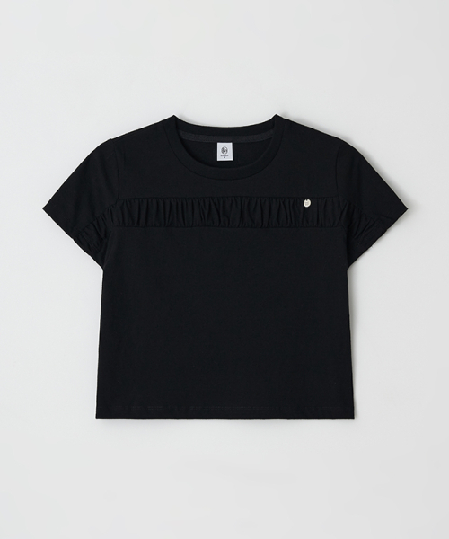 RONRON(ロンロン)の「PENDANT CRINKLE CROP T SHIRT BLACK(Tシャツ/カットソー・レディース・その他・FREE)」の1枚目の写真