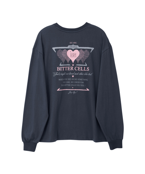 BITTER CELLS（ビターセルズ）の「スポーティハートロングスリーブ-チャコール（Tシャツ/カットソー・レディース・その他・FREE）」の3枚目の写真
