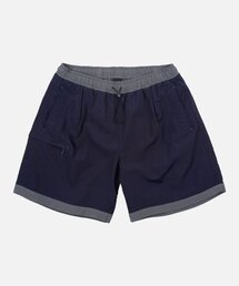 NYLON SET-UP TRACK SHORTS _ NAVY