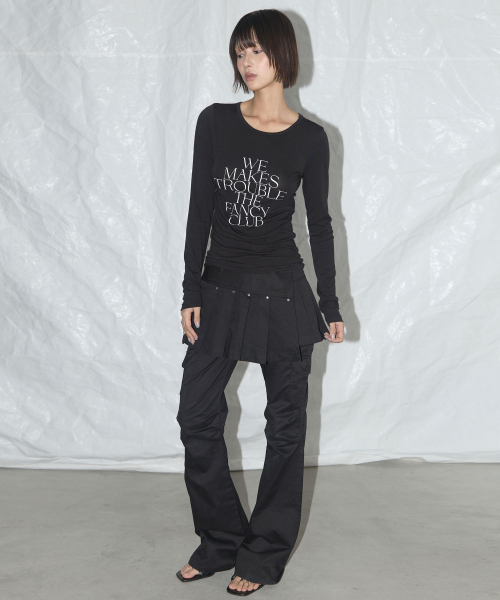 FANCY CLUB(ファンシークラブ)の「ウィメイクトラブルロングスリーブ (ブラック)_F25QB099(Tシャツ/カットソー・レディース・ブラック・FREE)」の3枚目の写真