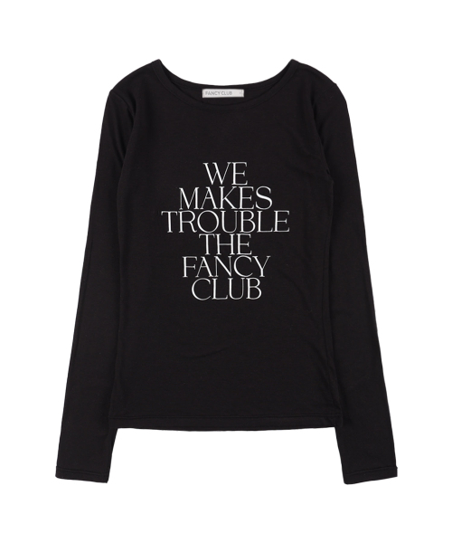 FANCY CLUB(ファンシークラブ)の「ウィメイクトラブルロングスリーブ (ブラック)_F25QB099(Tシャツ/カットソー・レディース・ブラック・FREE)」の4枚目の写真