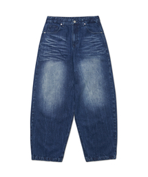 WASHED JUMBO DENIM PANTS - WASHED BLUE