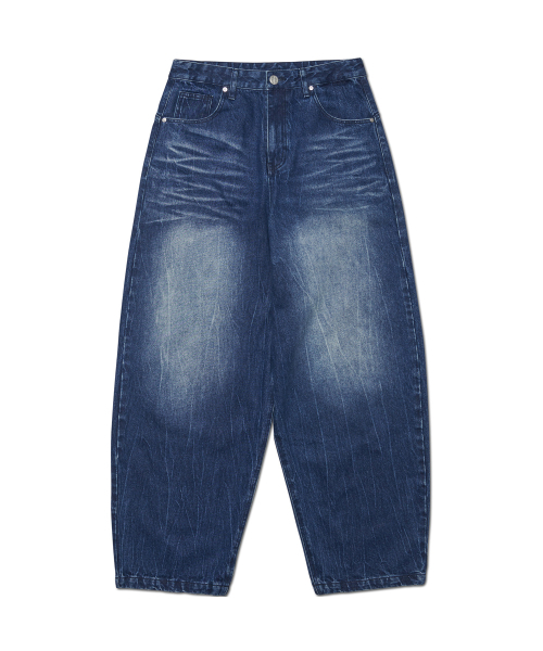 セール】WASHED JUMBO DENIM PANTS - WASHED BLUE（デニムパンツ