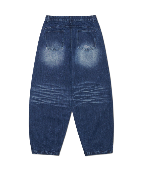 セール】WASHED JUMBO DENIM PANTS - WASHED BLUE（デニムパンツ