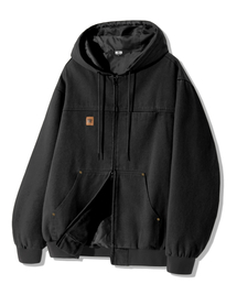 TRILLION（トリリオン）の「Vintage Washed Canvas Work Hooded Zip-Up [Black]（パーカー）」