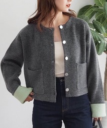 tiptop | ダブルフェイス配色カーディガン(カーディガン/ボレロ)