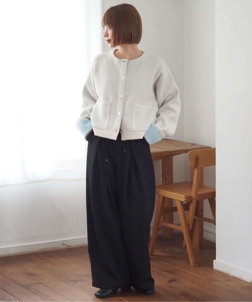 tiptop（ティップトップ）の「【wool】ダブルフェイス配色カーディガン（カーディガン/ボレロ・レディース・アイボリー/グレー/チャコールグレー/ブルー/ピンク・FREE）」の18枚目の写真