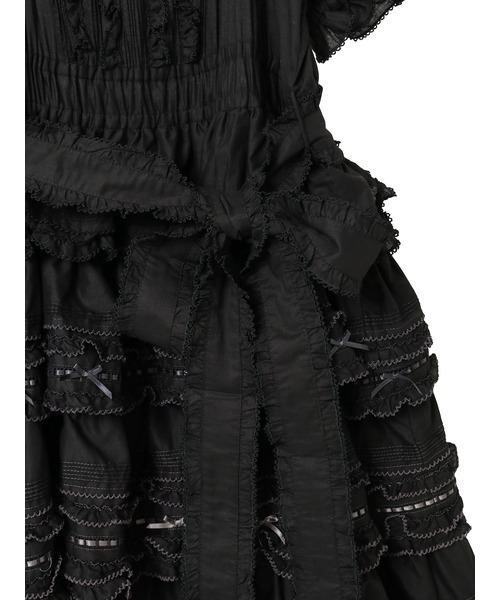 配色フリル使いワンピース