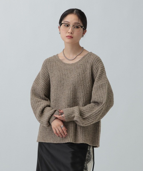 LEPSIM（レプシィム）の「3ゲージノットヤーンラメプルオーバー　608062（ニット/セーター・レディース・グレー/ブラウン/イエロー・FREE）」の3枚目の写真