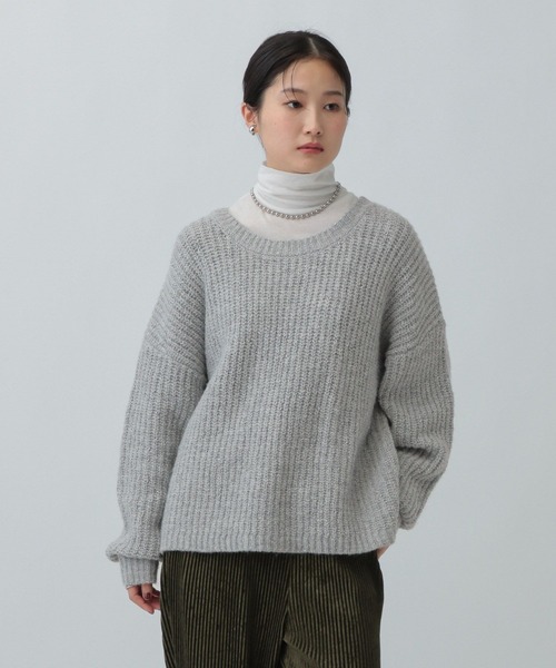 LEPSIM（レプシィム）の「3ゲージノットヤーンラメプルオーバー　608062（ニット/セーター・レディース・グレー/ブラウン/イエロー・FREE）」の4枚目の写真