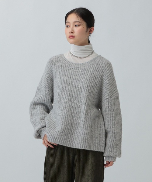 LEPSIM（レプシィム）の「3ゲージノットヤーンラメプルオーバー　608062（ニット/セーター・レディース・グレー/ブラウン/イエロー・FREE）」の5枚目の写真