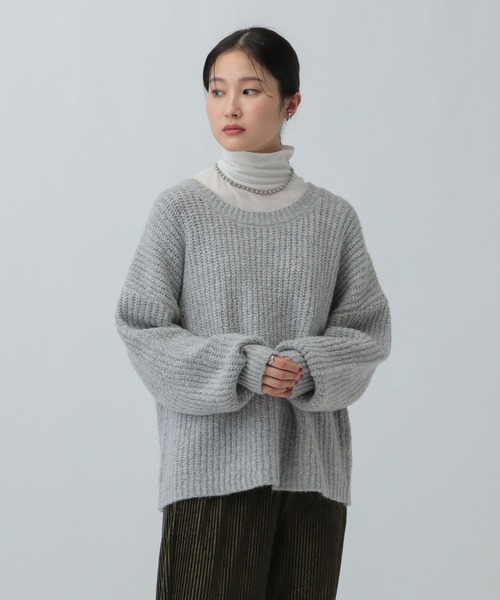 LEPSIM（レプシィム）の「3ゲージノットヤーンラメプルオーバー　608062（ニット/セーター・レディース・グレー/ブラウン/イエロー・FREE）」の6枚目の写真