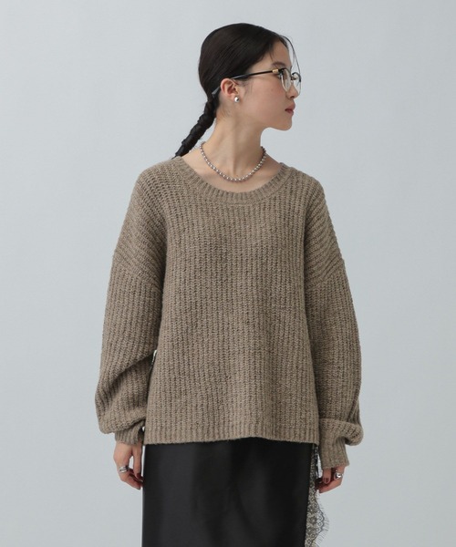 LEPSIM（レプシィム）の「3ゲージノットヤーンラメプルオーバー　608062（ニット/セーター・レディース・グレー/ブラウン/イエロー・FREE）」の10枚目の写真