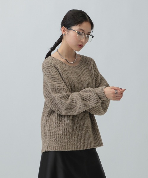 LEPSIM（レプシィム）の「3ゲージノットヤーンラメプルオーバー　608062（ニット/セーター・レディース・グレー/ブラウン/イエロー・FREE）」の11枚目の写真