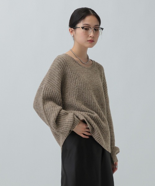 LEPSIM（レプシィム）の「3ゲージノットヤーンラメプルオーバー　608062（ニット/セーター・レディース・グレー/ブラウン/イエロー・FREE）」の12枚目の写真