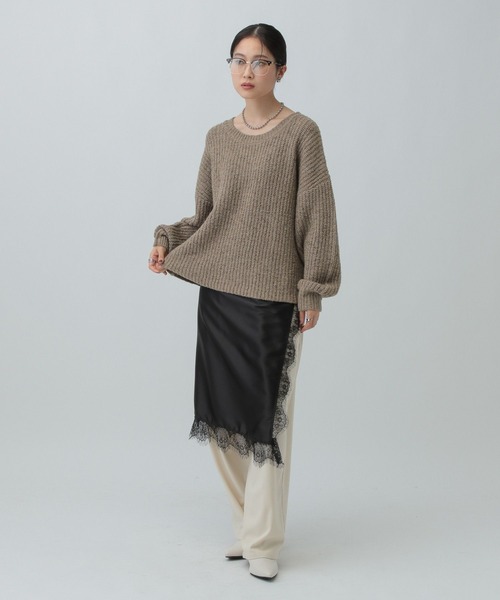 LEPSIM（レプシィム）の「3ゲージノットヤーンラメプルオーバー　608062（ニット/セーター・レディース・グレー/ブラウン/イエロー・FREE）」の13枚目の写真