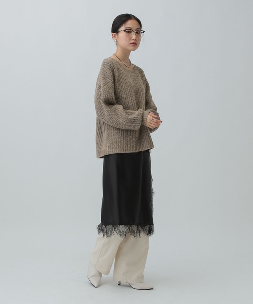 LEPSIM（レプシィム）の「3ゲージノットヤーンラメプルオーバー　608062（ニット/セーター・レディース・グレー/ブラウン/イエロー・FREE）」の14枚目の写真