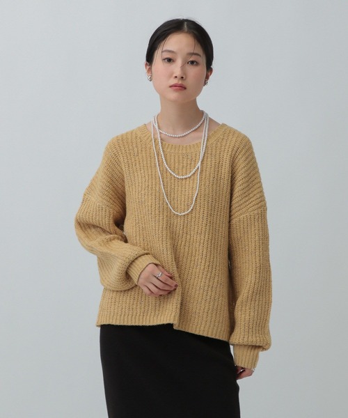 LEPSIM（レプシィム）の「3ゲージノットヤーンラメプルオーバー　608062（ニット/セーター・レディース・グレー/ブラウン/イエロー・FREE）」の16枚目の写真