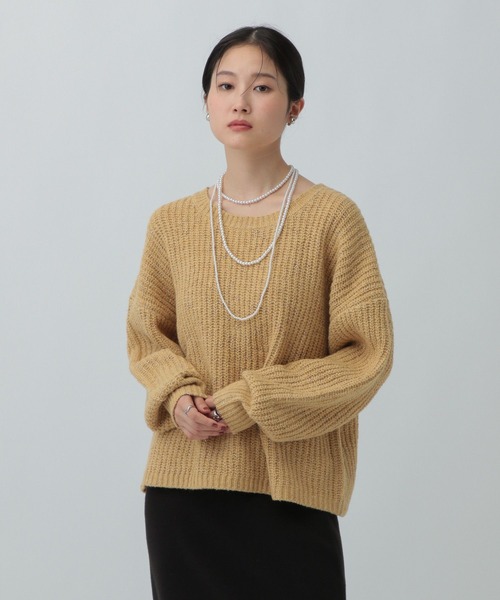 LEPSIM（レプシィム）の「3ゲージノットヤーンラメプルオーバー　608062（ニット/セーター・レディース・グレー/ブラウン/イエロー・FREE）」の17枚目の写真