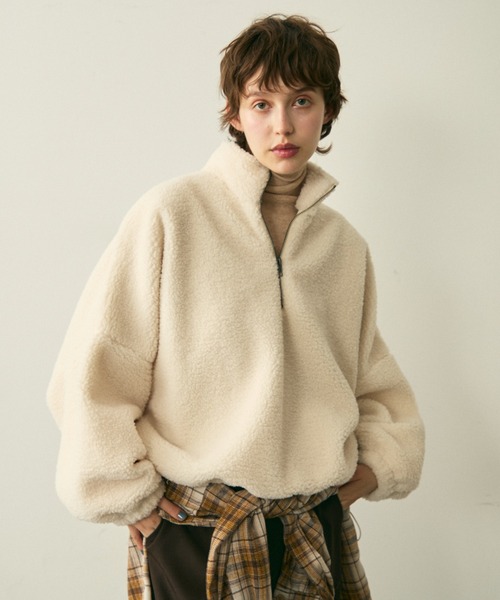 half zip boa pullover / ハーフジップボアプルオーバー（ブルゾン