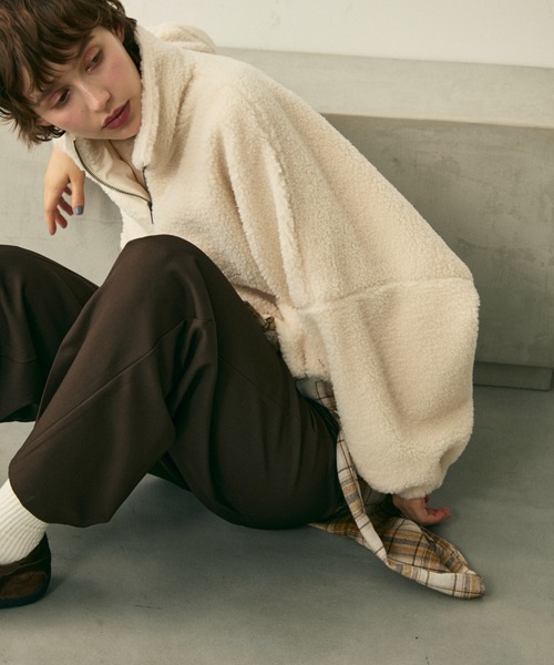 full/fill.(フルフィル)の「half zip boa pullover / ハーフジップボアプルオーバー(ブルゾン・レディース・グレー/アイボリー・FREE)」の16枚目の写真