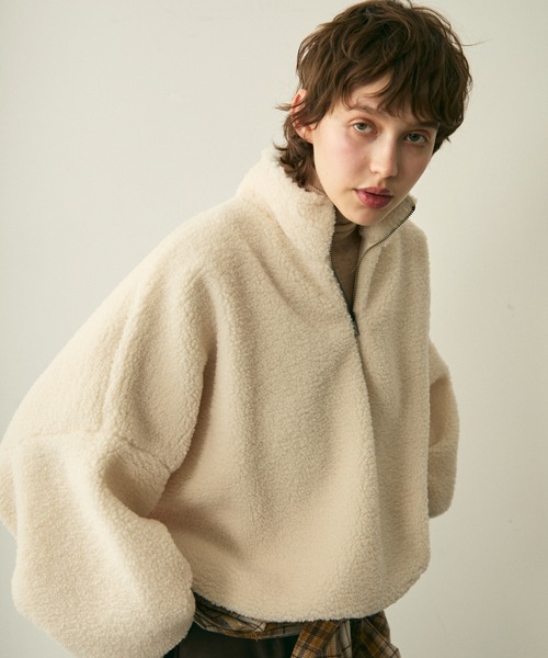 セール】half zip boa pullover / ハーフジップボアプルオーバー